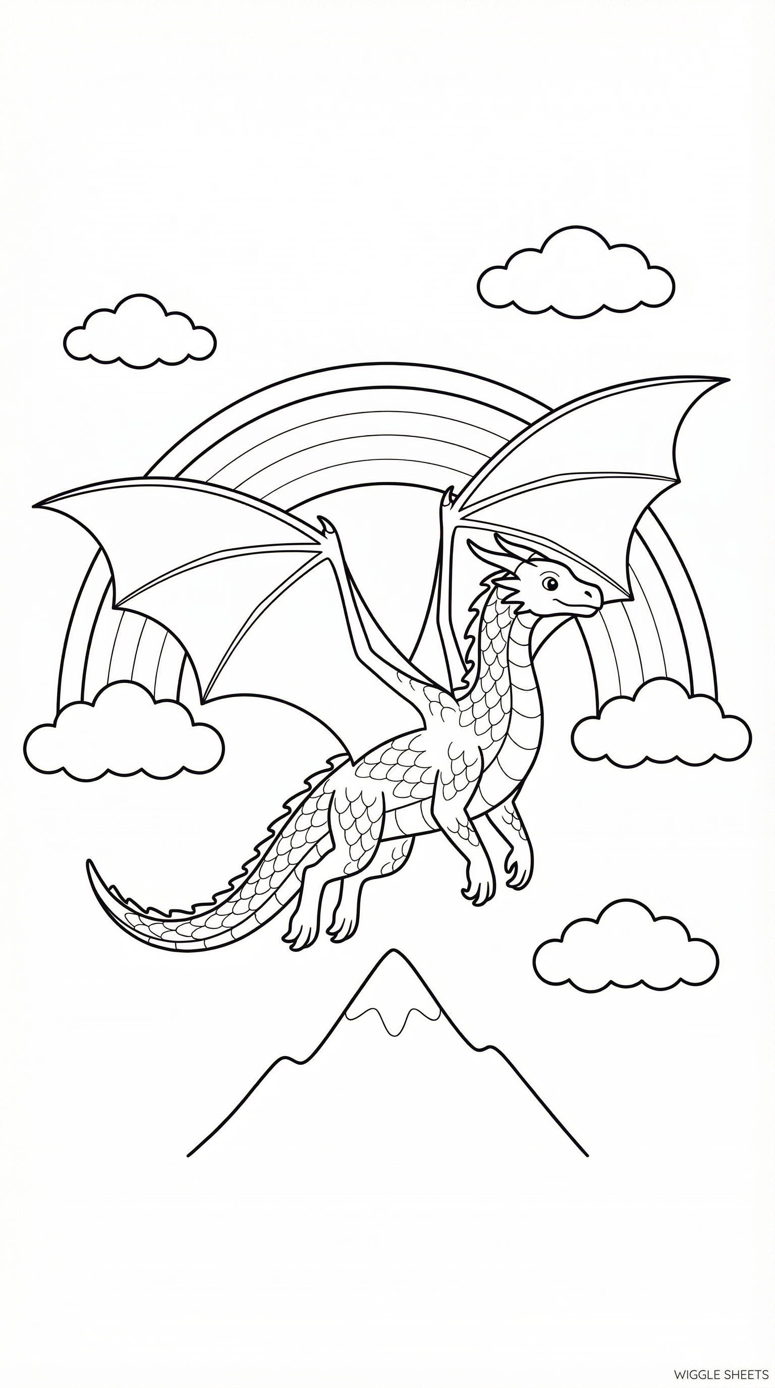Rainbow Dragon Coloring Page