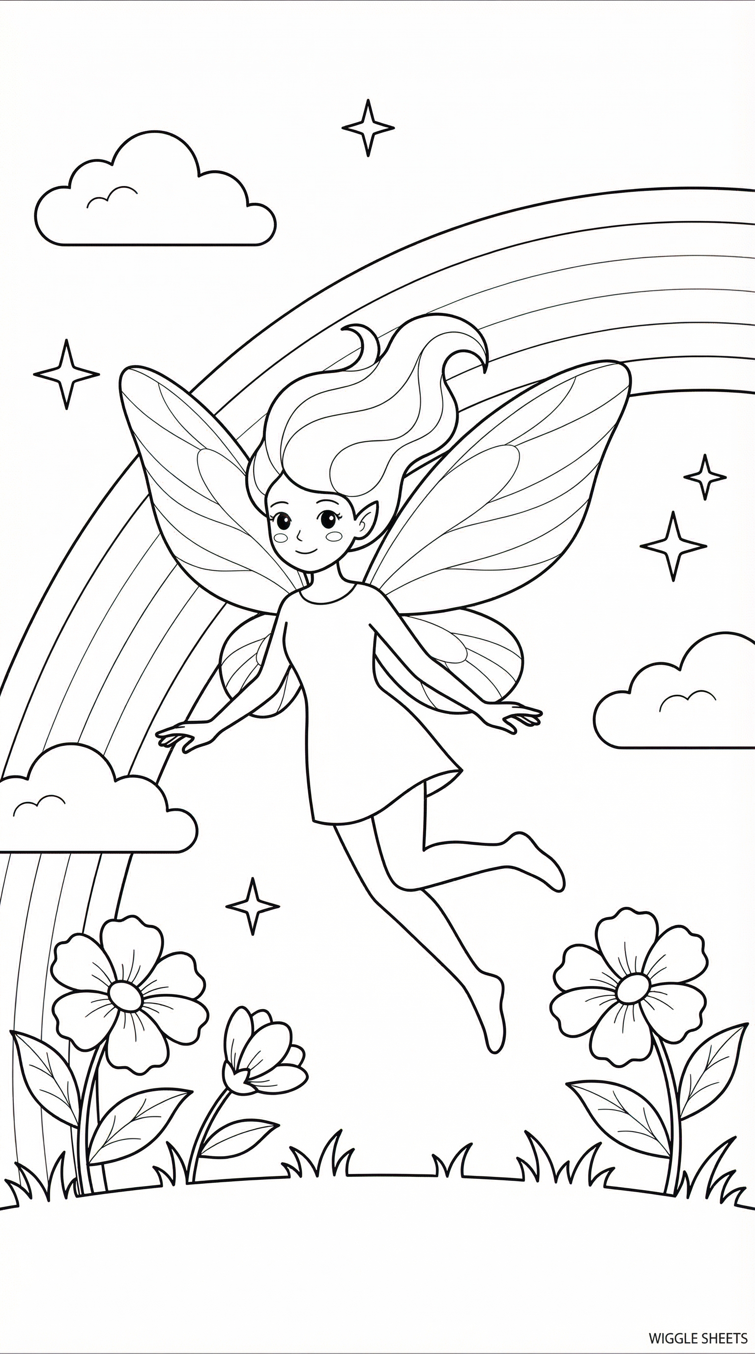 Rainbow Fairy Coloring Page