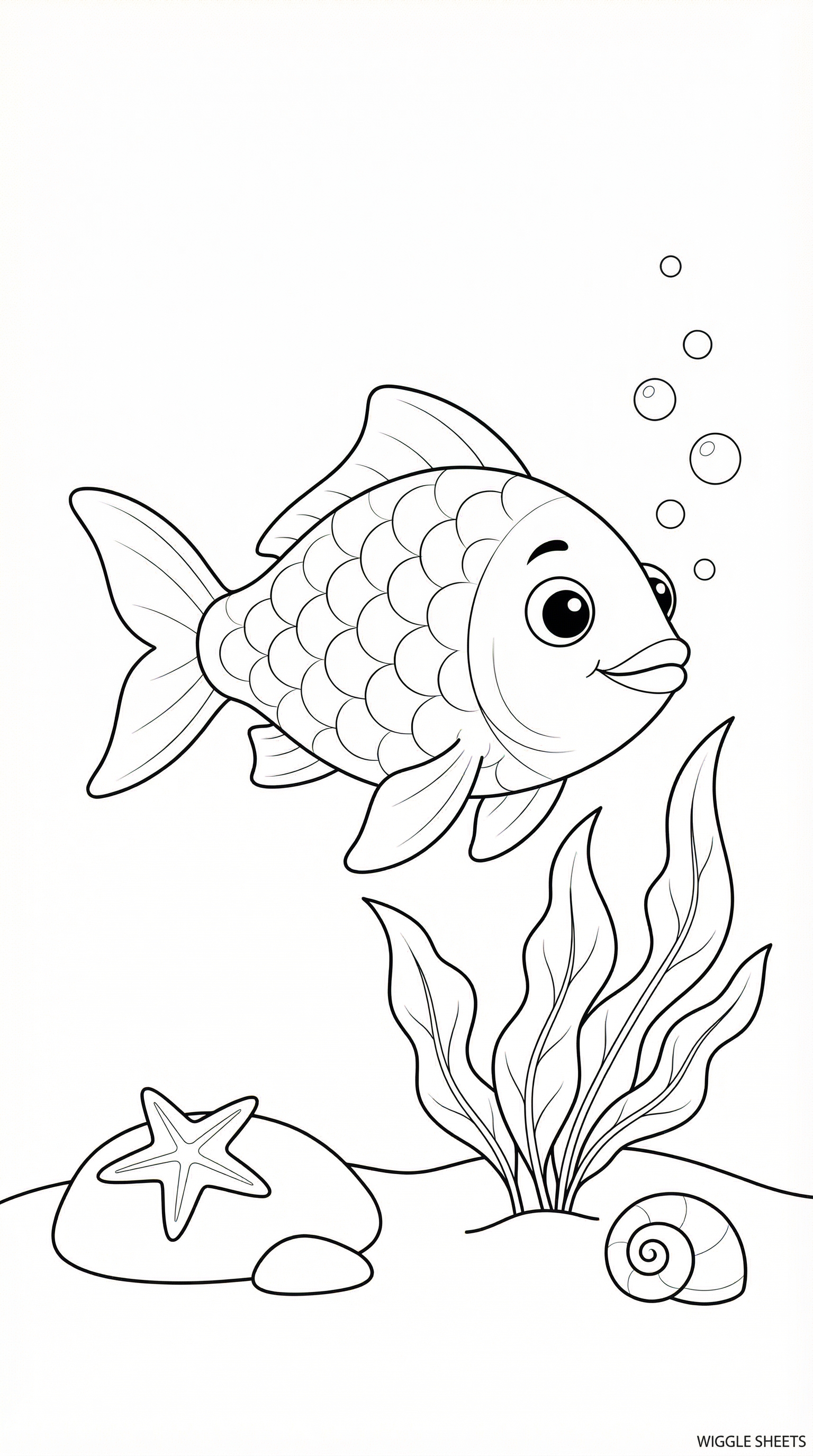 Rainbow Fish Coloring Page