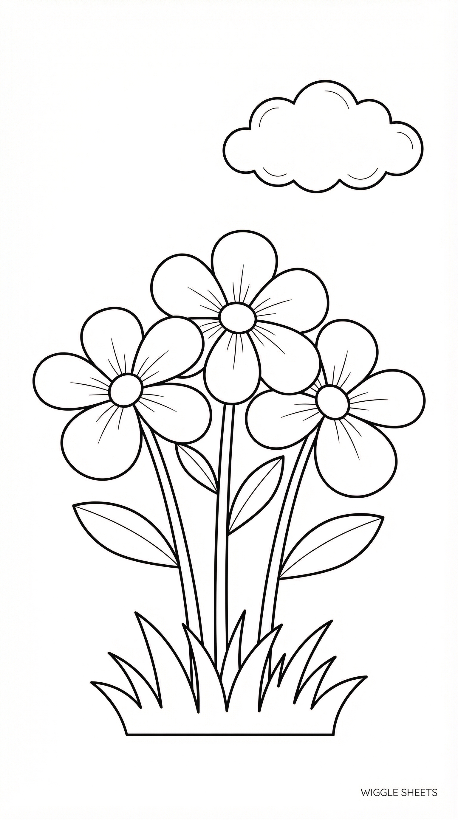 Rainbow Flowers Coloring Page