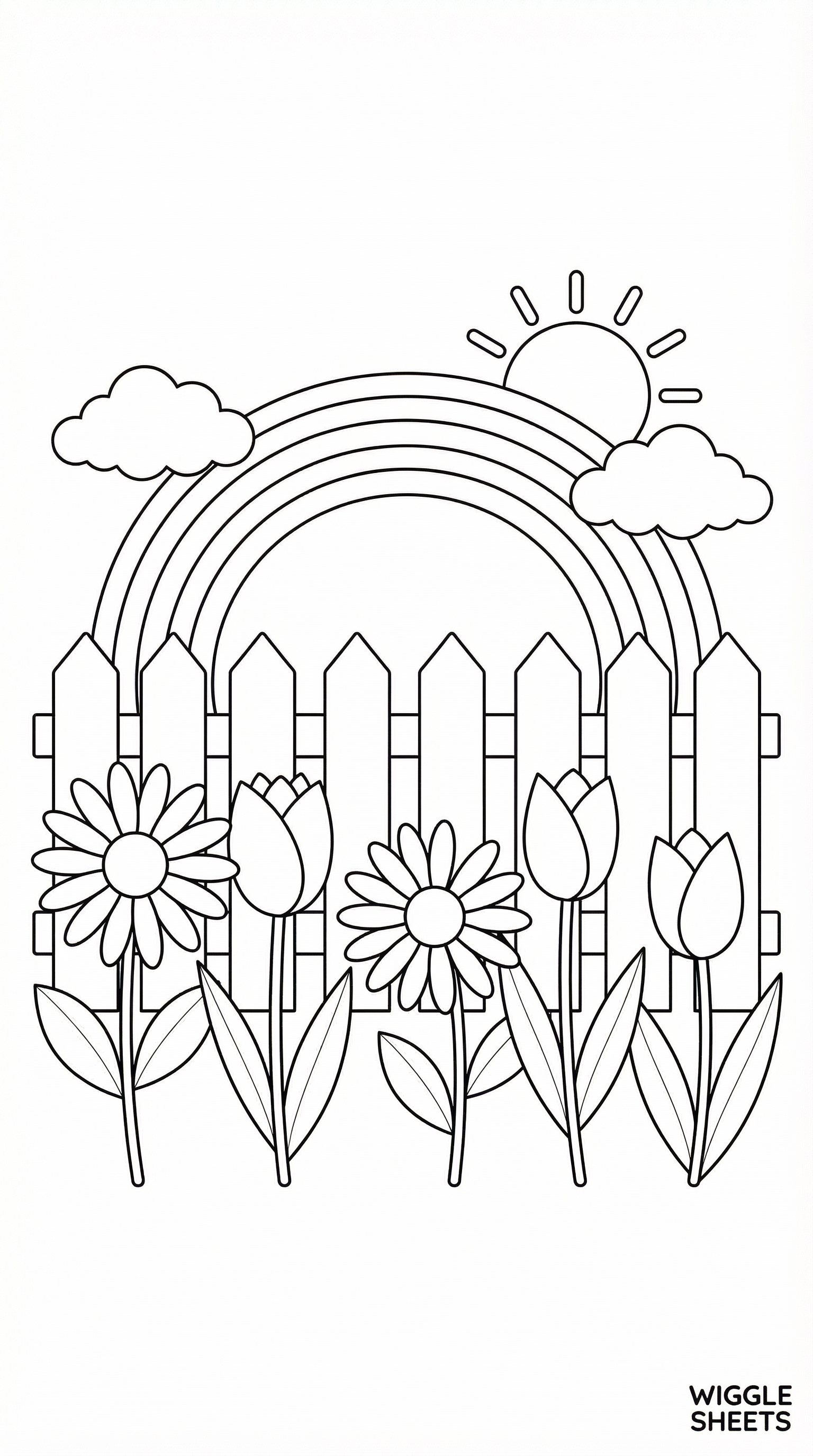 Rainbow Garden Coloring Page