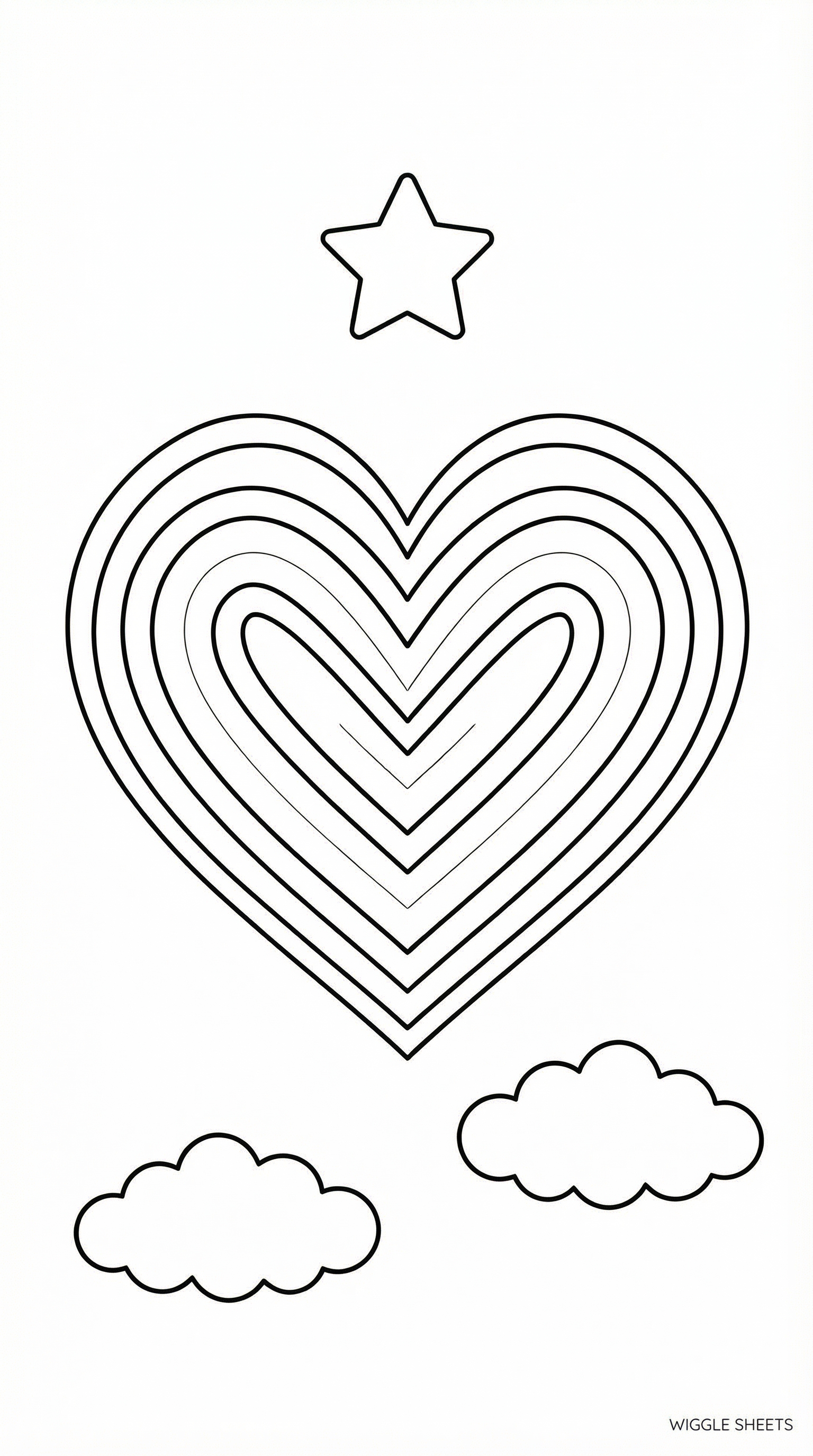Rainbow Heart Coloring Page