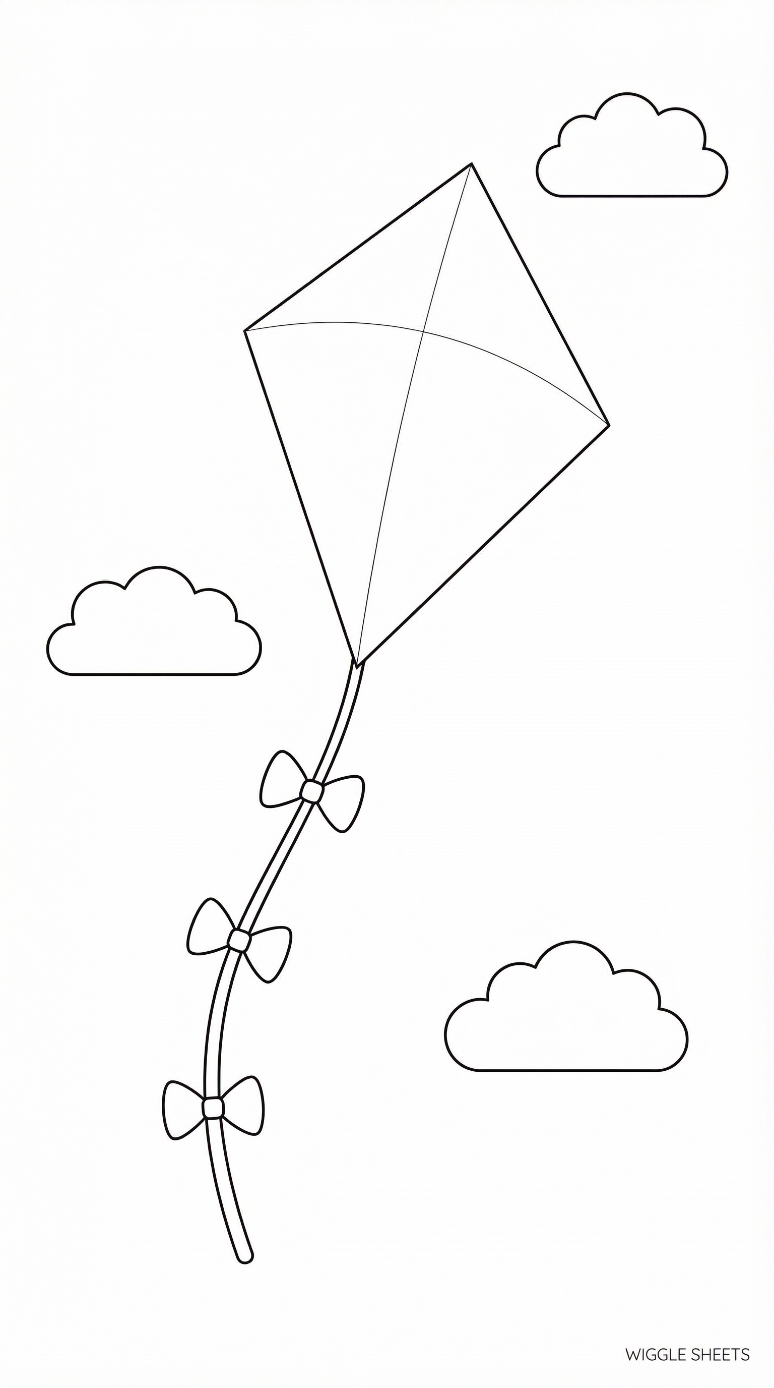 Rainbow Kite Coloring Page