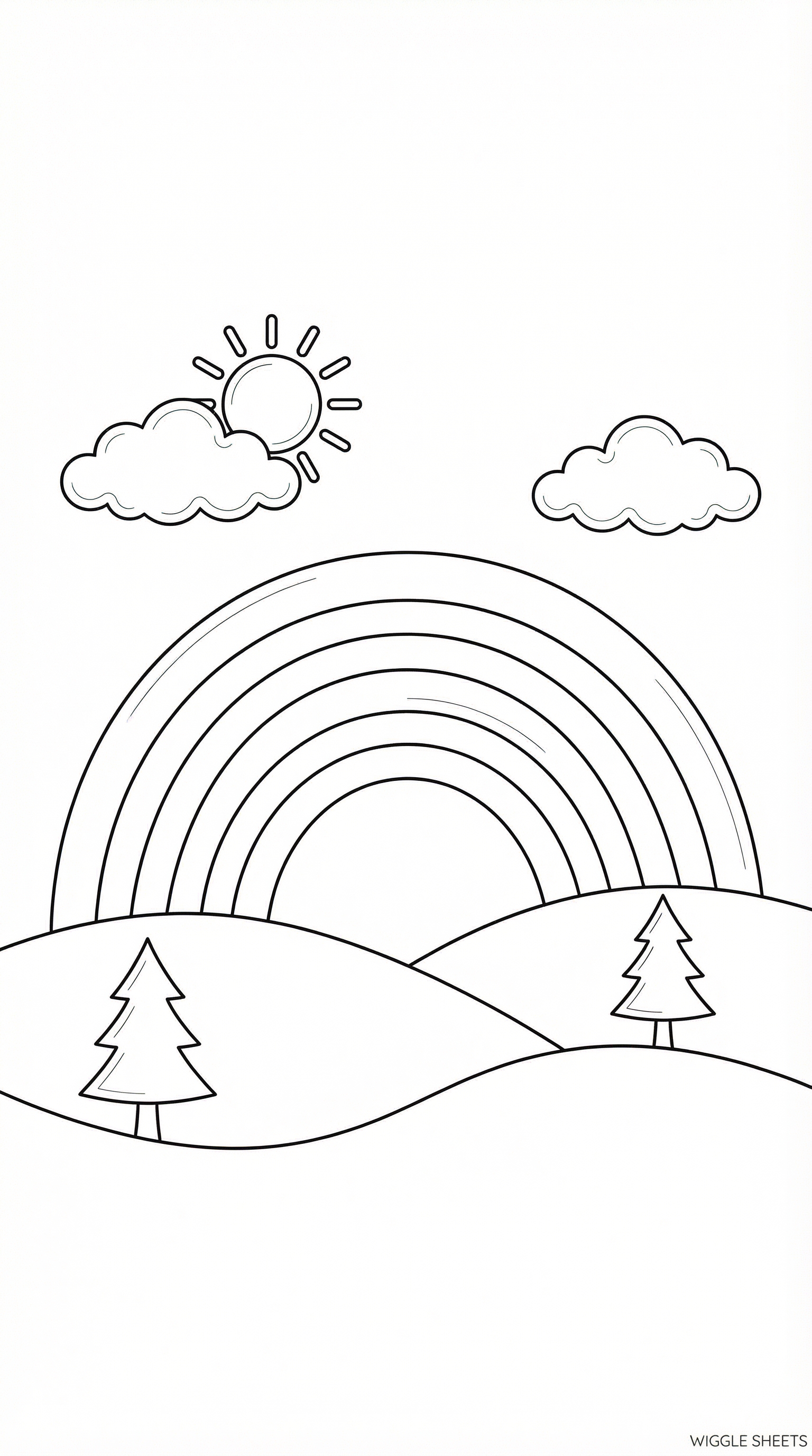 Rainbow Landscape Coloring Page
