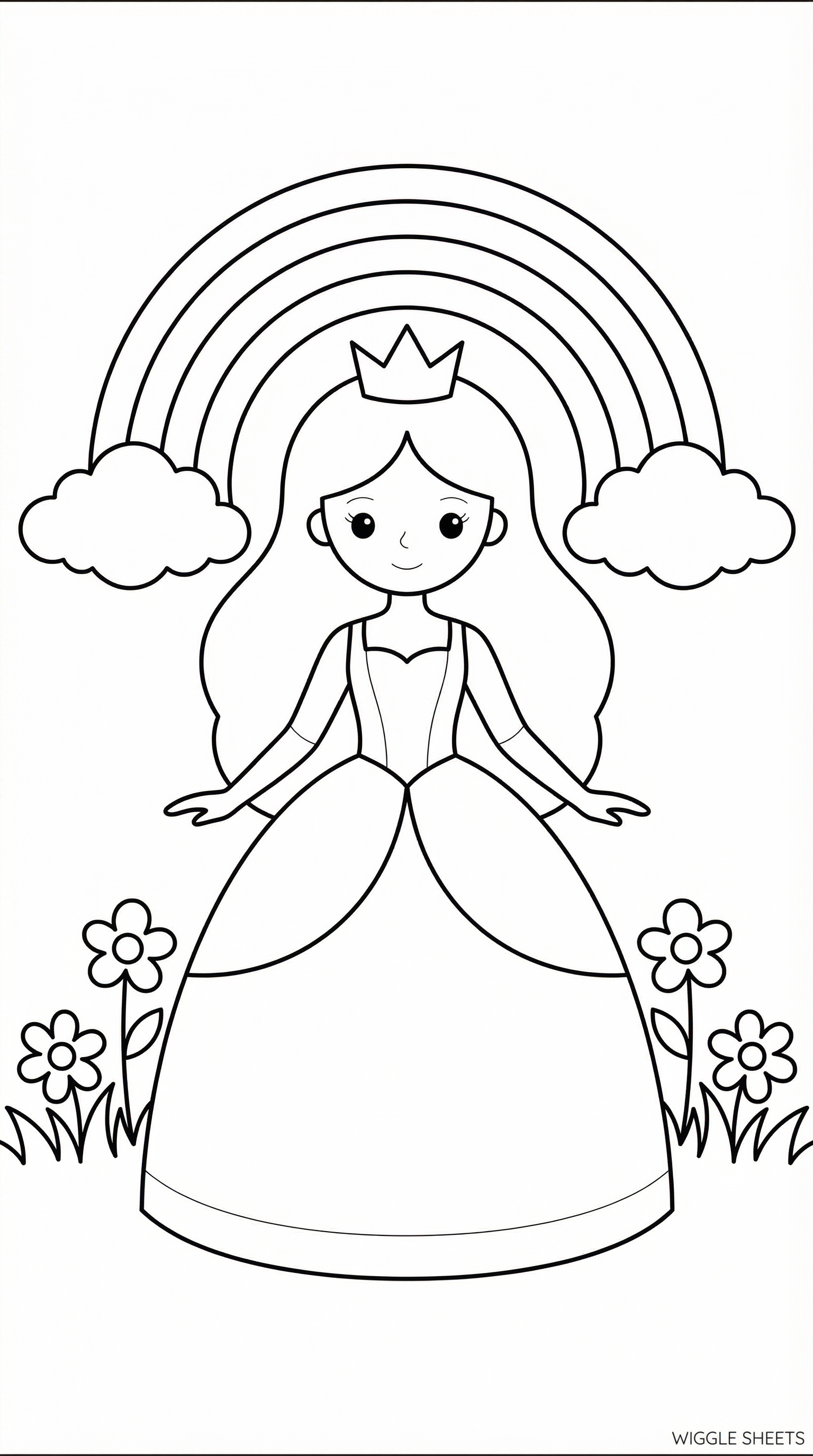 Rainbow Princess Coloring Page