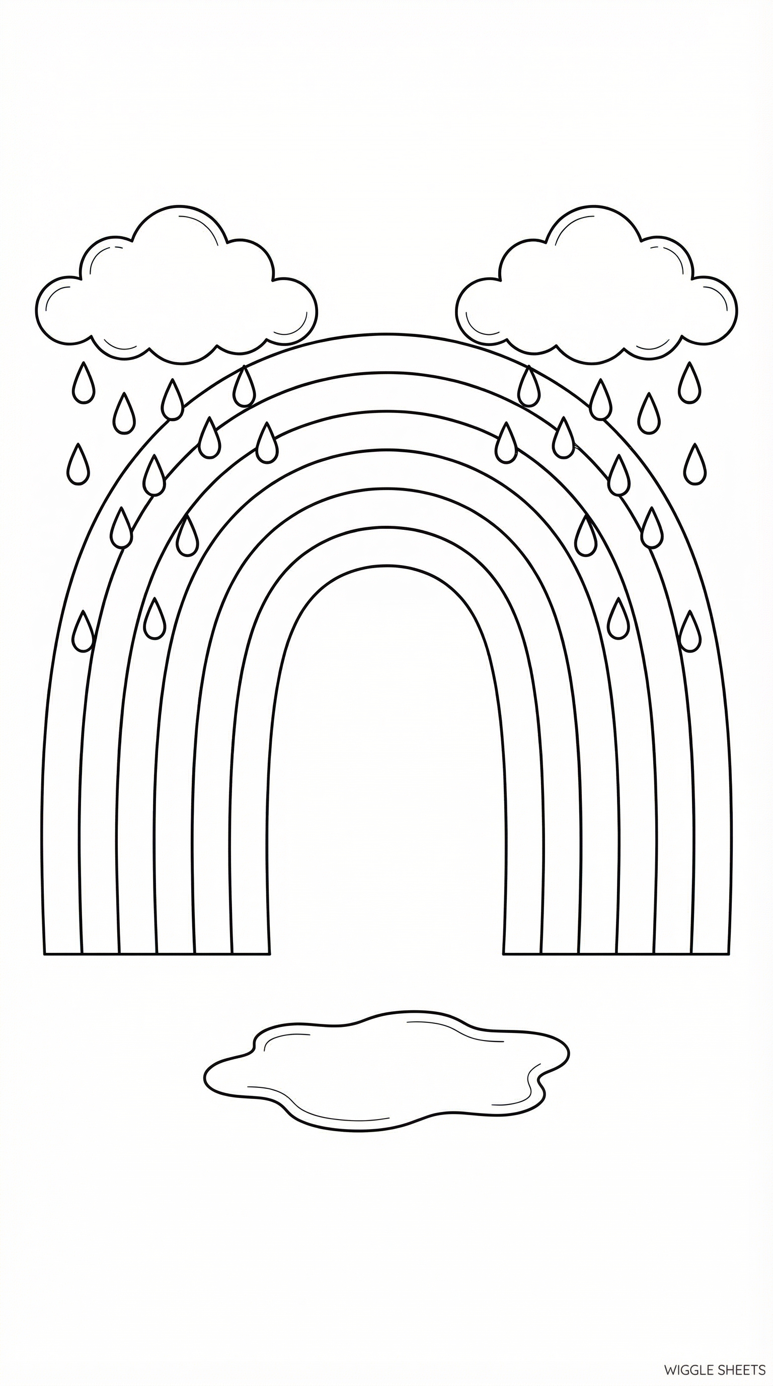 Rainbow Rain Coloring Page