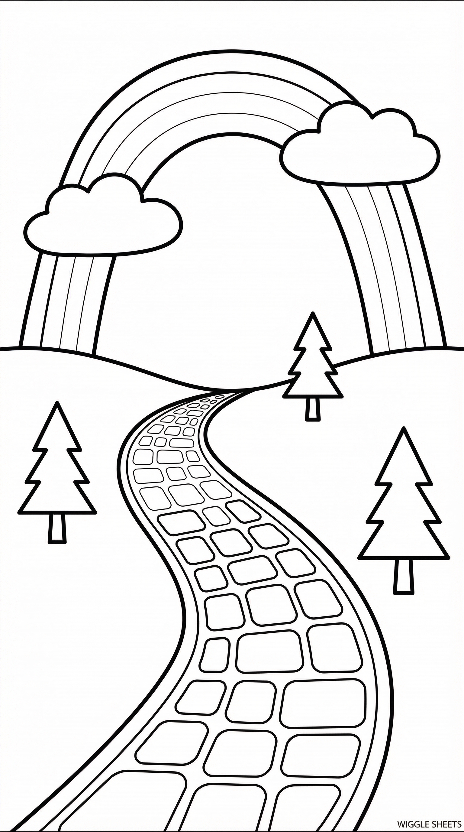 Rainbow Road Coloring Page