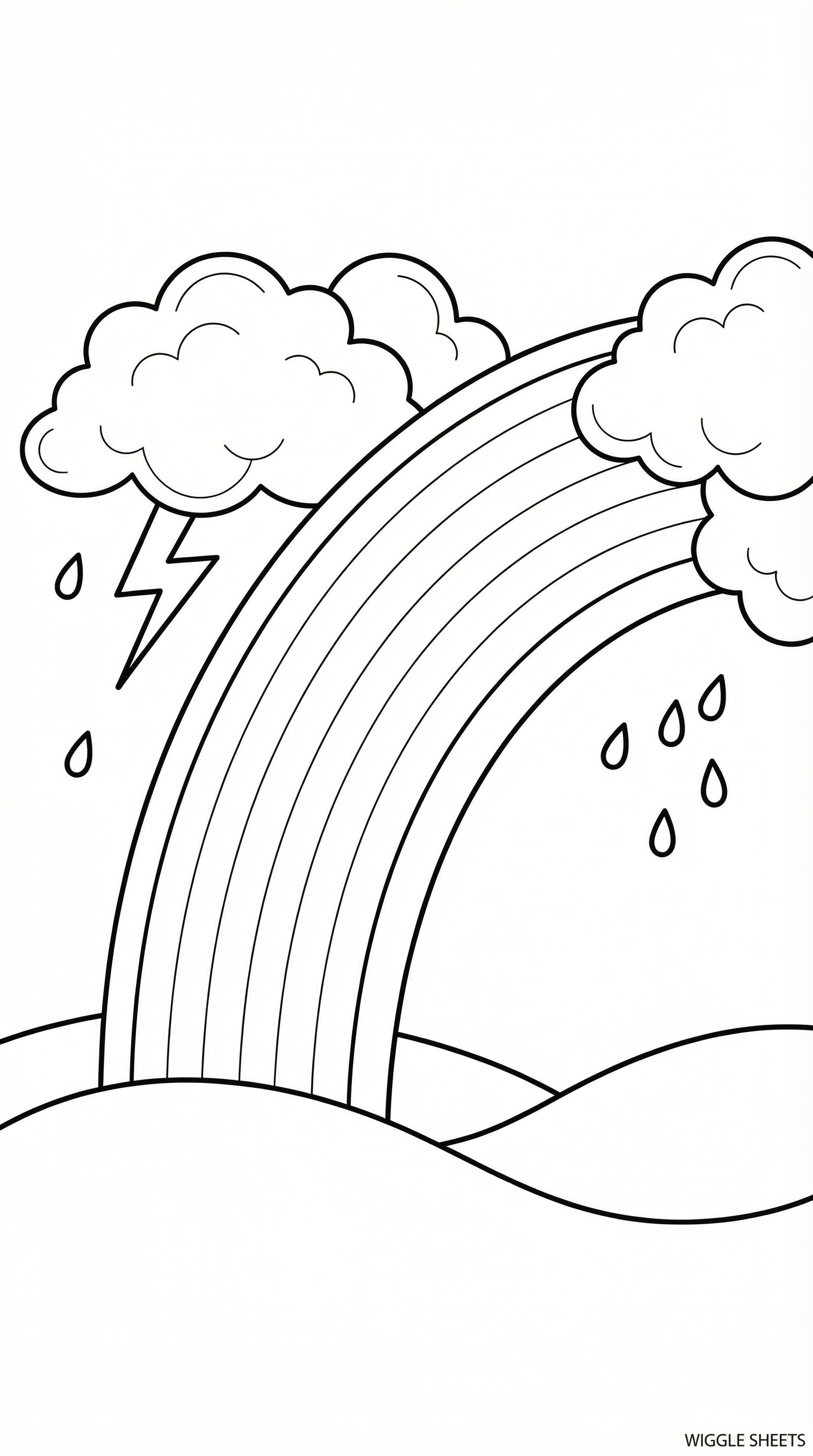 Rainbow Storm Coloring Page