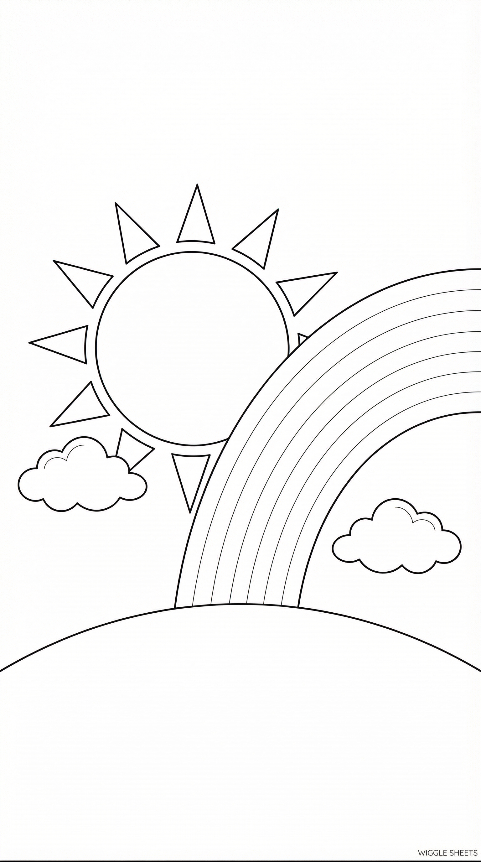 Rainbow Sun Coloring Page