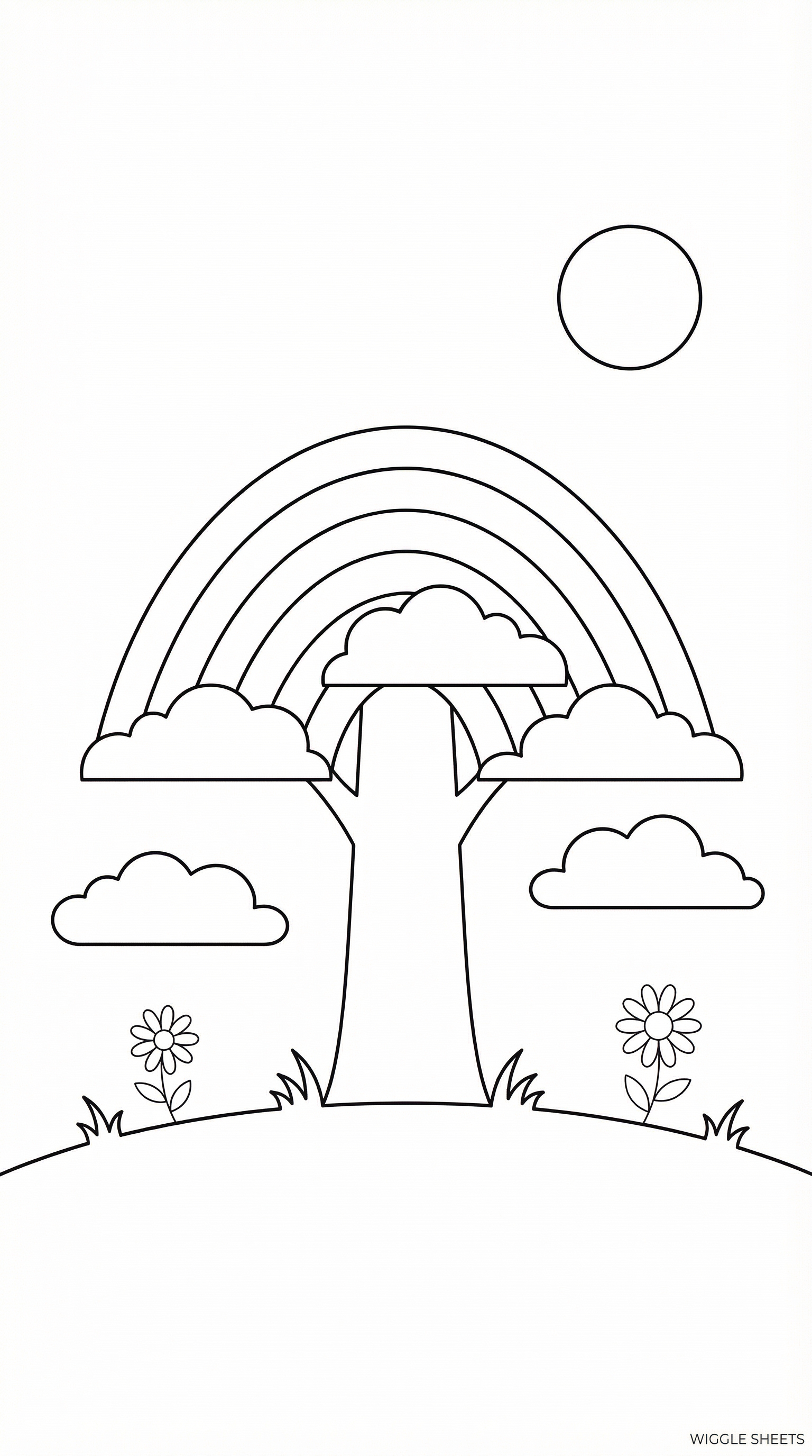 Rainbow Tree Coloring Page