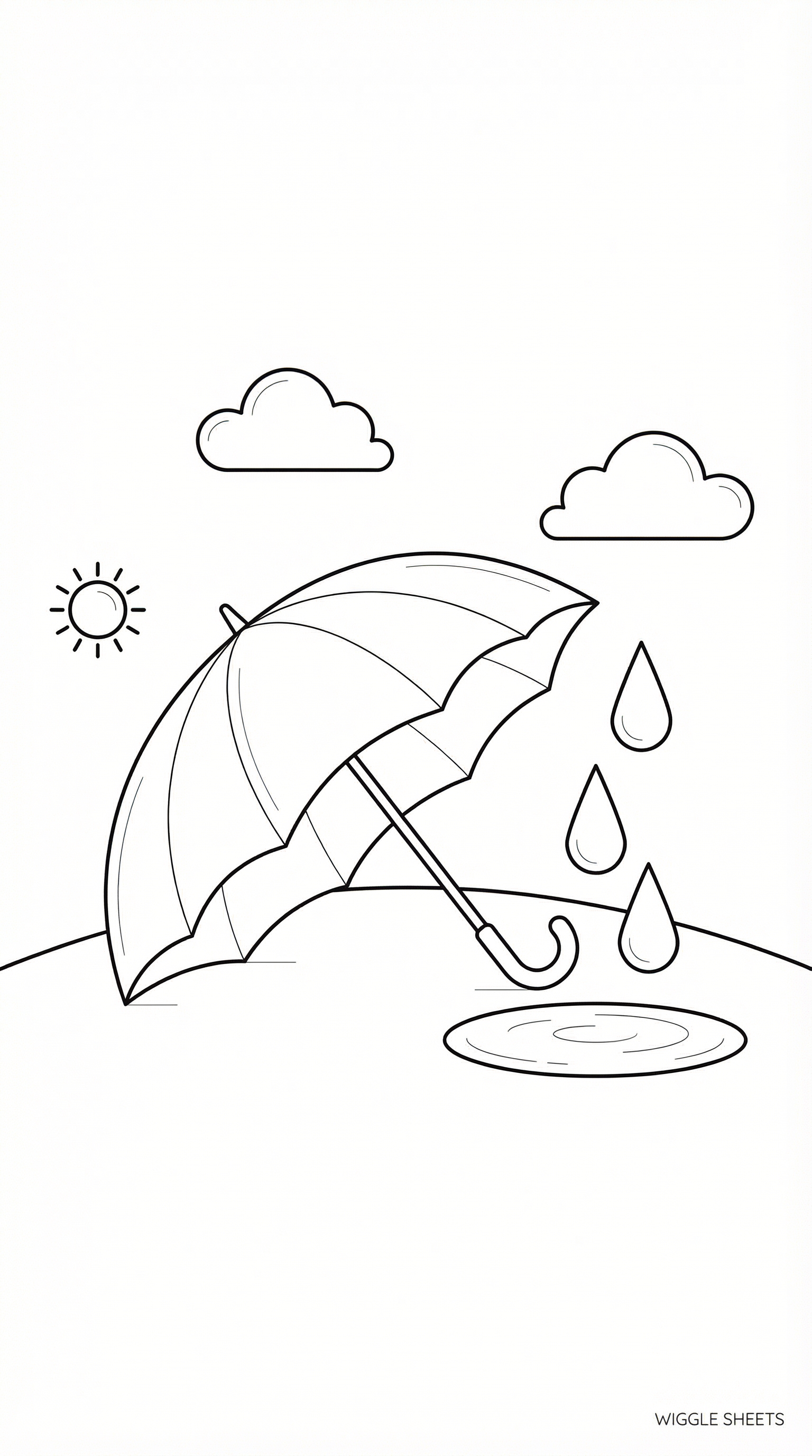 Rainbow Umbrella Coloring Page