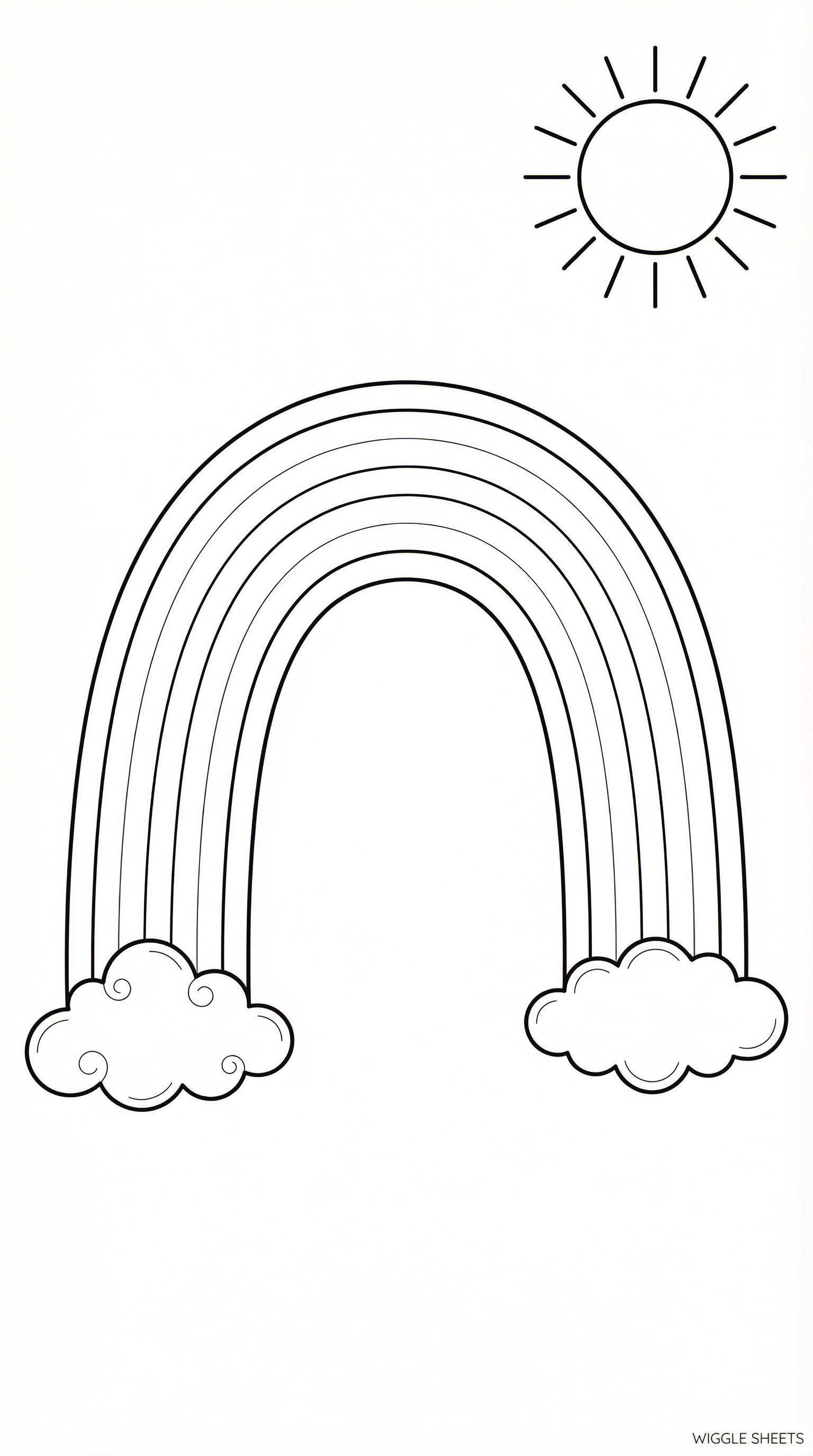 Smiling Rainbow Coloring Page
