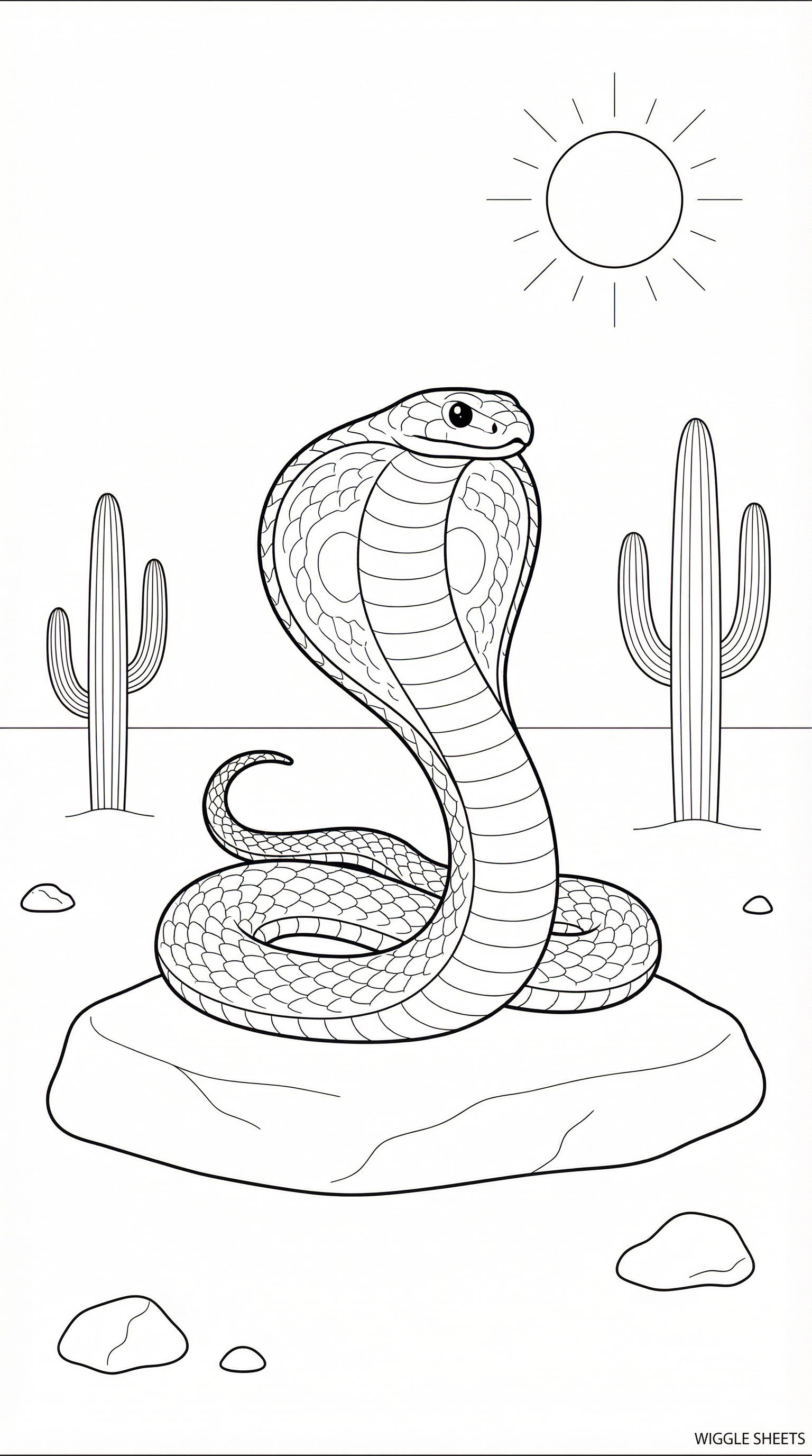 Cobra Snake Hood Open Coloring Page