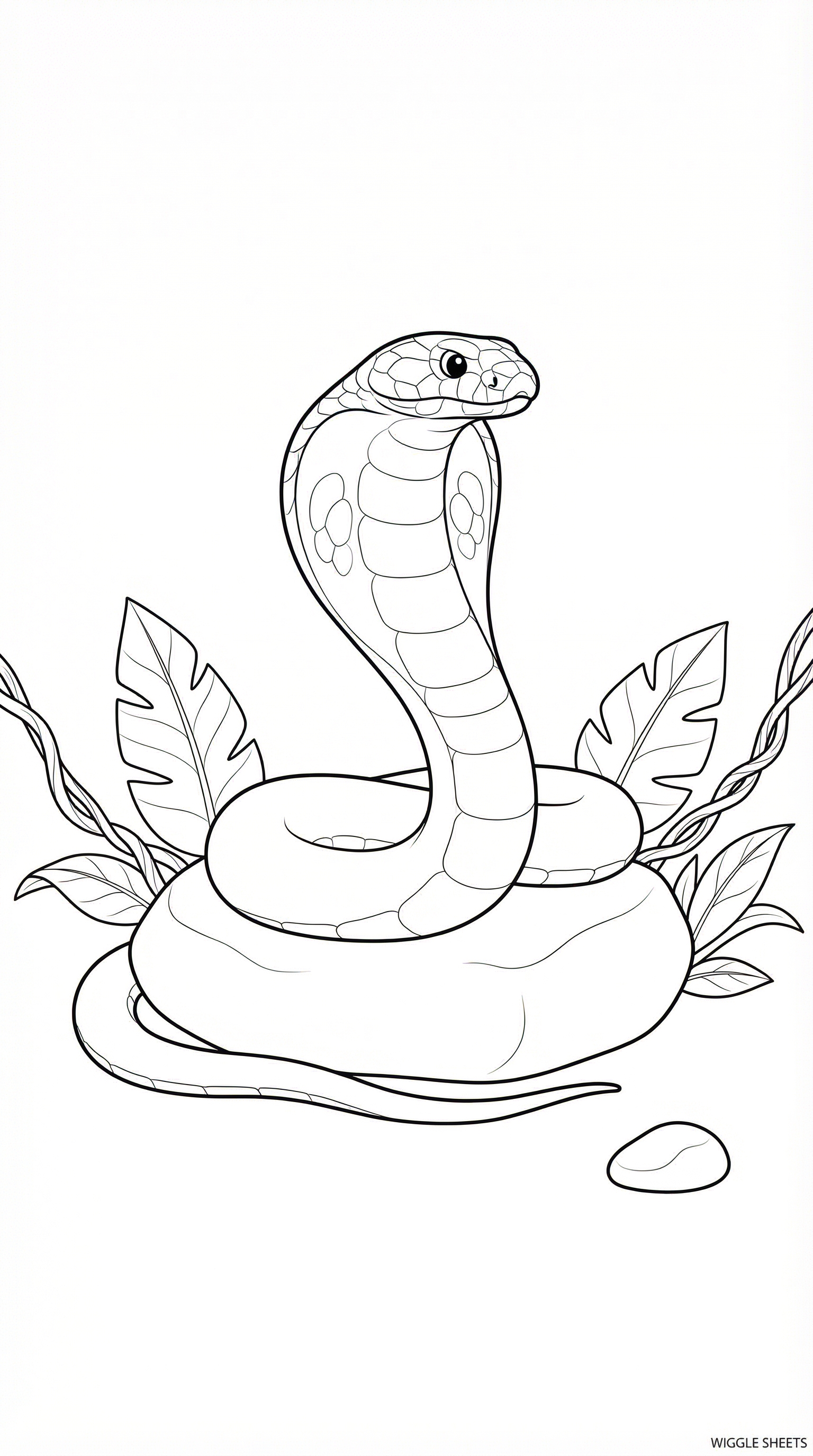 Realistic King Cobra Coloring Page