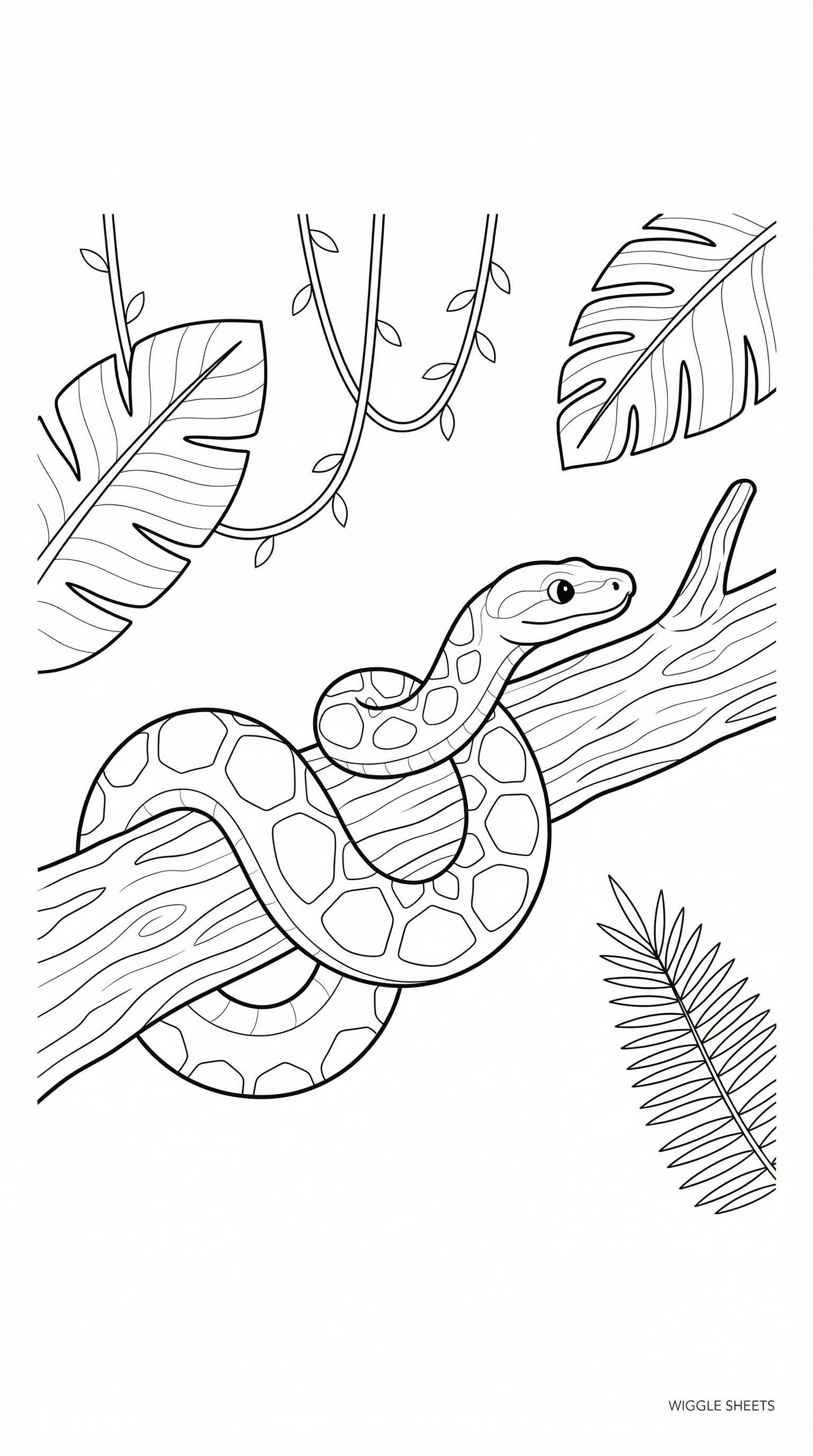Realistic Snake Coloring Page