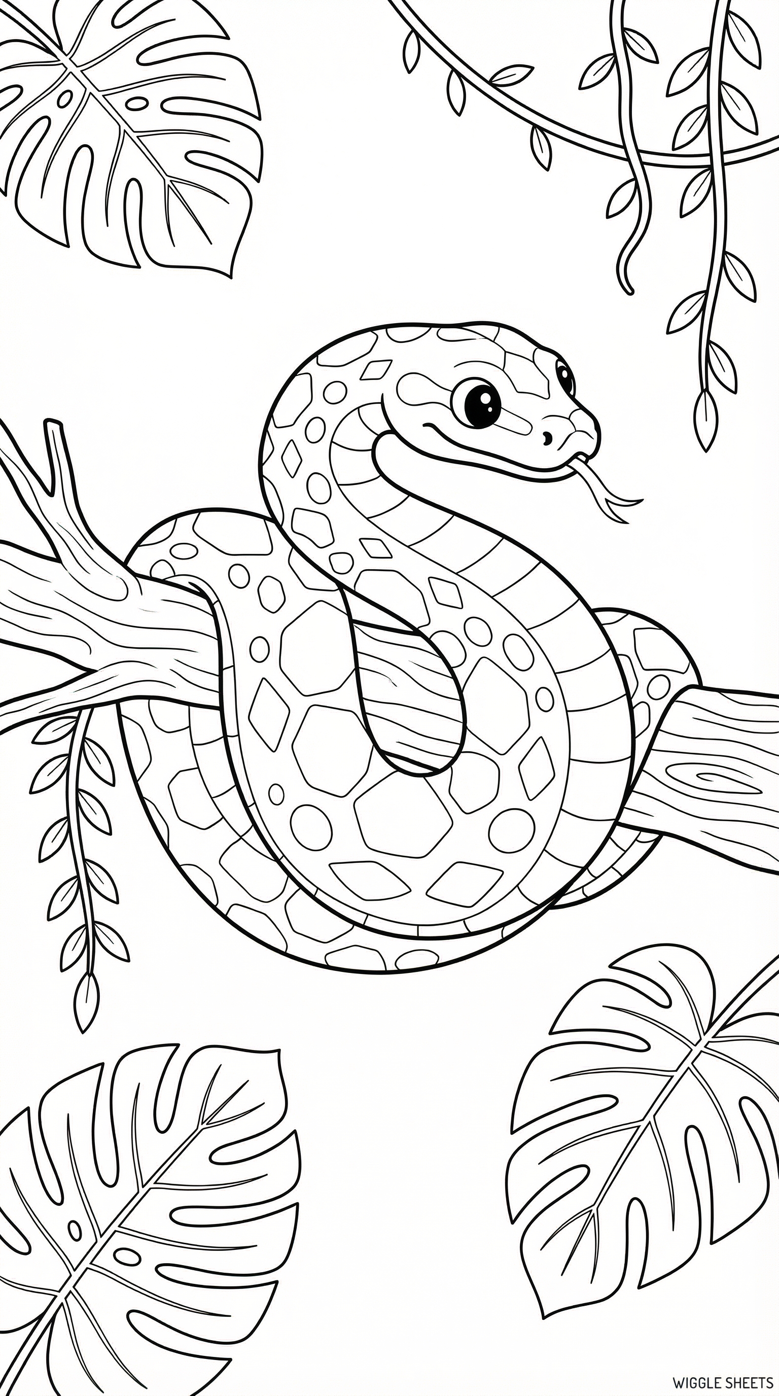 Scary Snake Coloring Page
