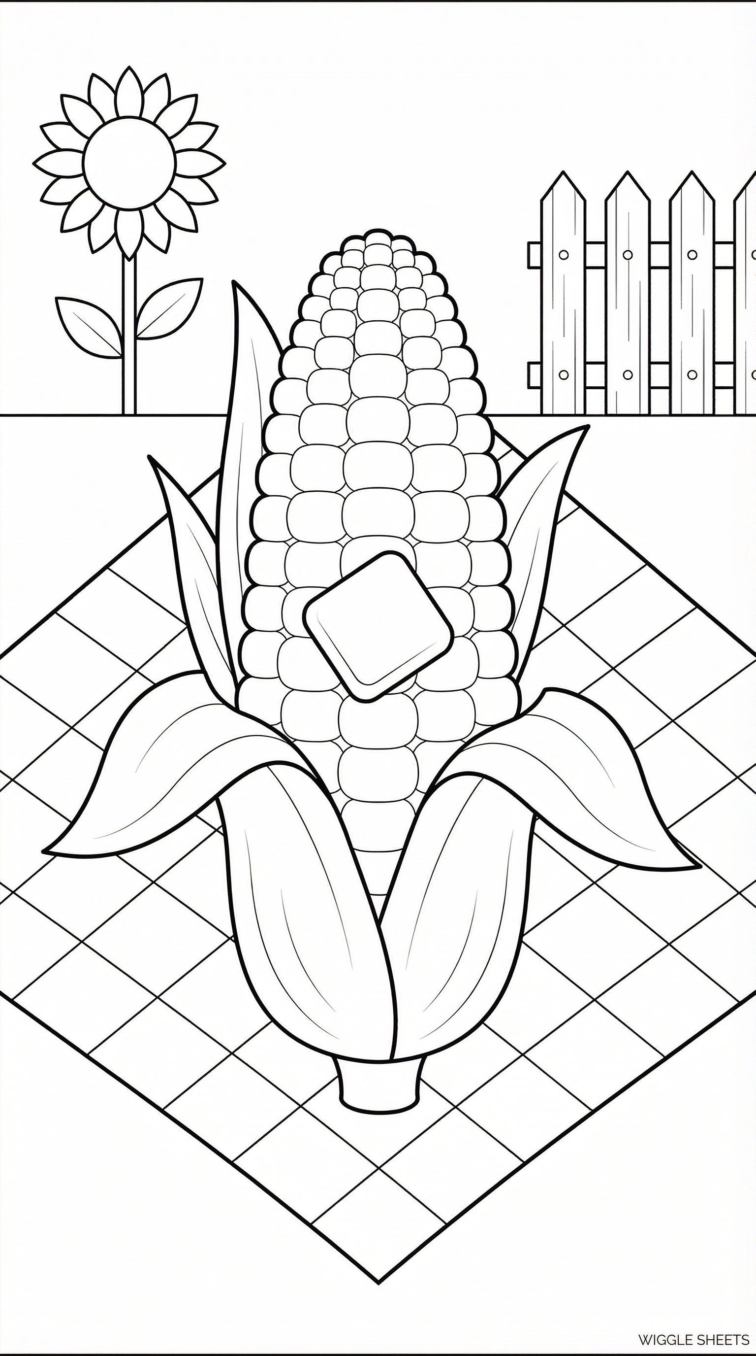 Corn on the Cob Coloring Page