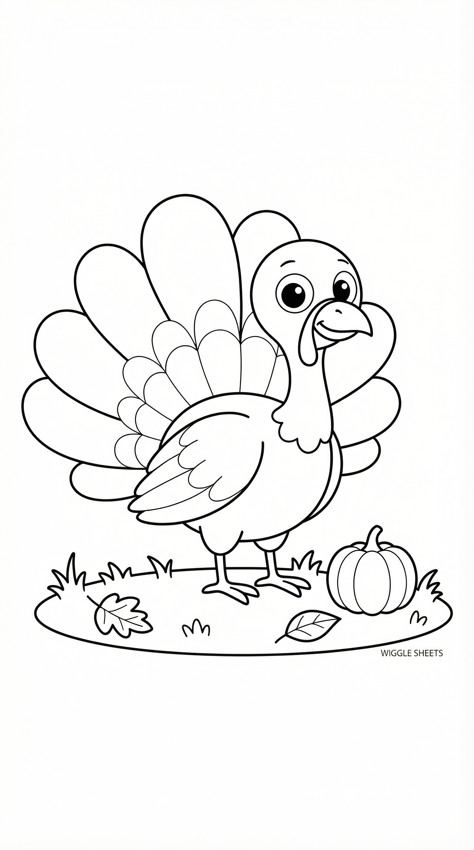Happy Turkey Coloring Page