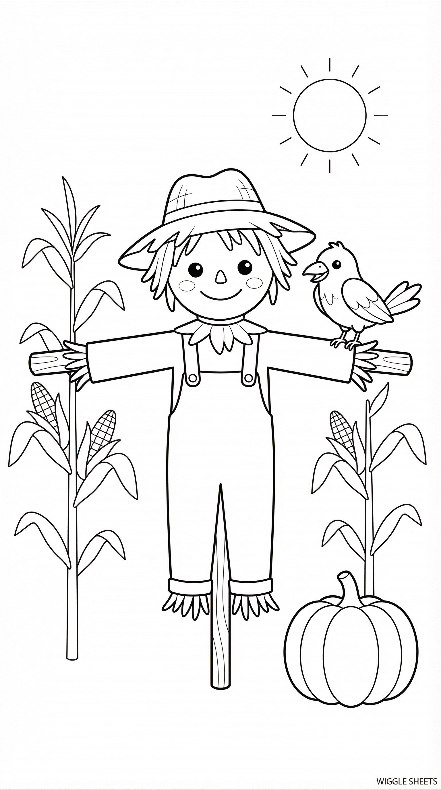 Scarecrow Friend Coloring Page