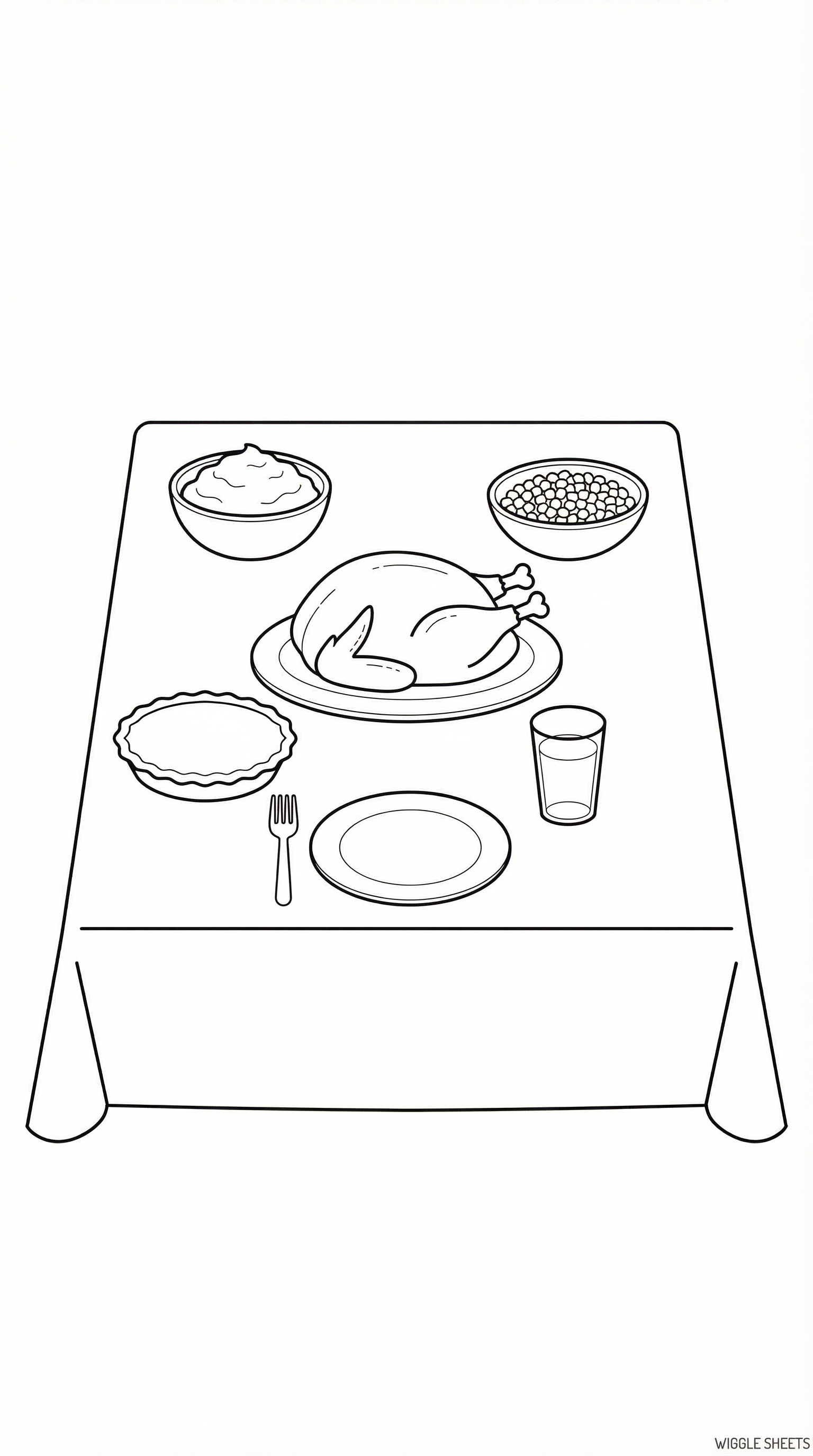 Thanksgiving Dinner Coloring Page