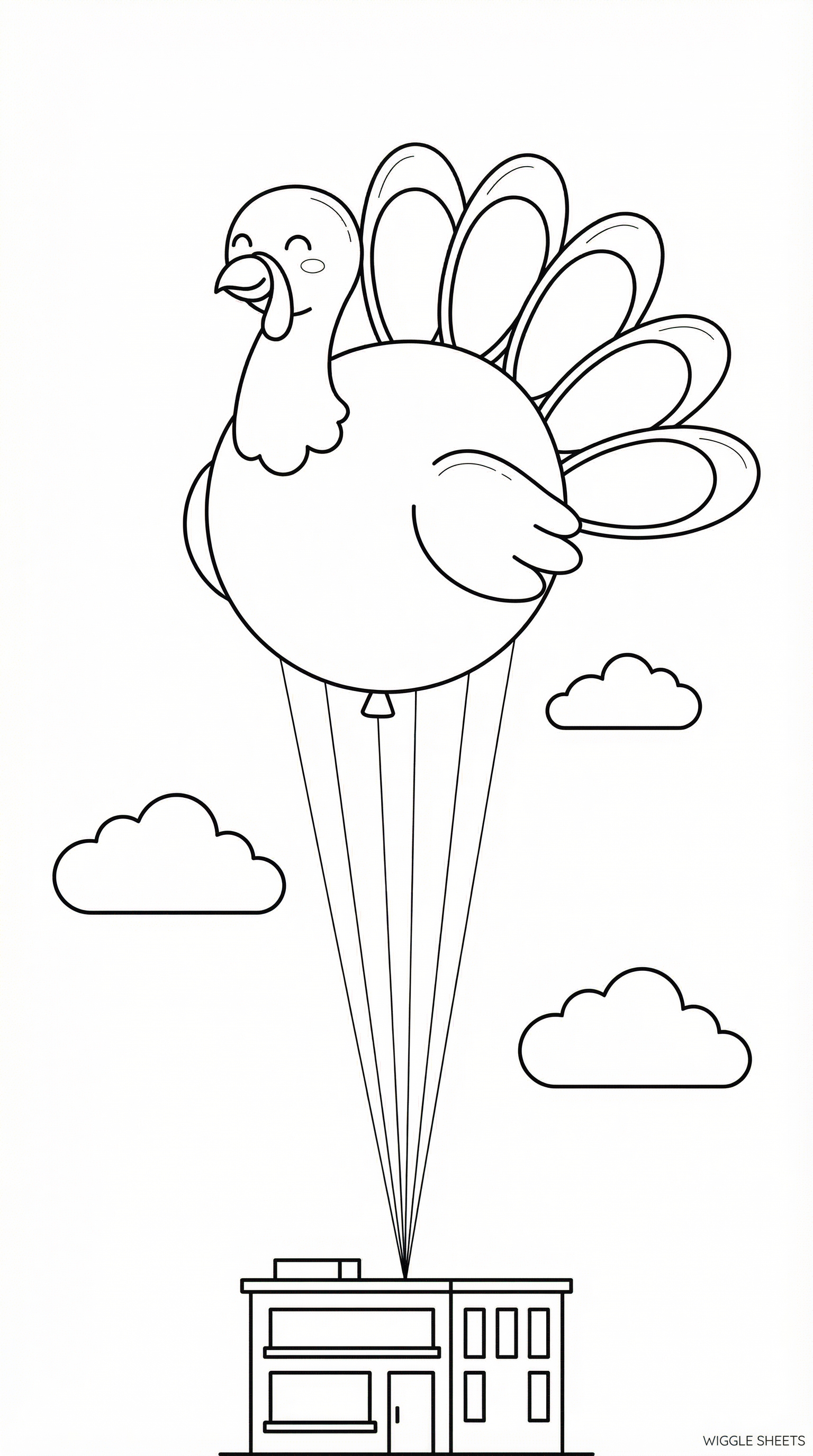 Turkey Balloon Coloring Page