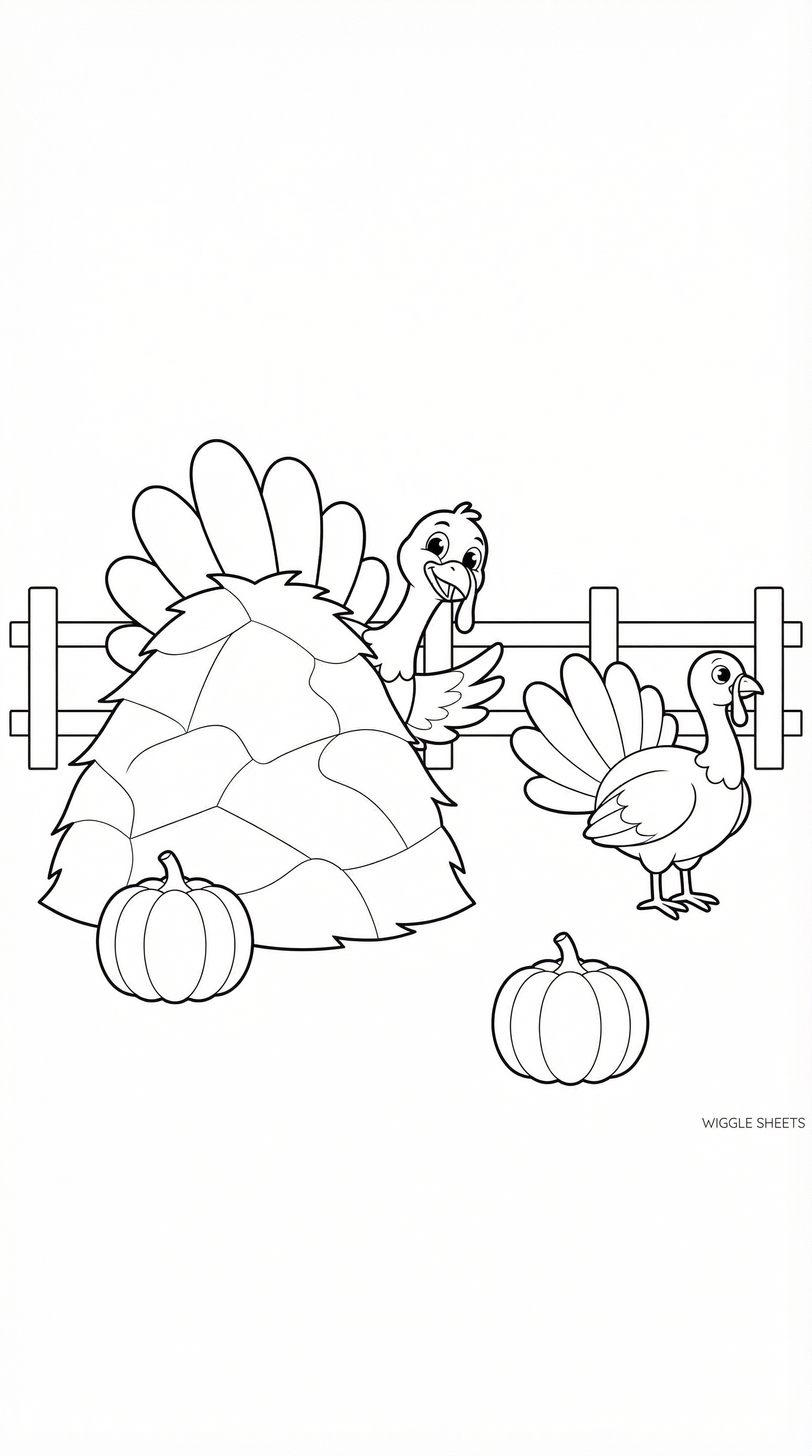 Turkey Hide and Seek Coloring Page