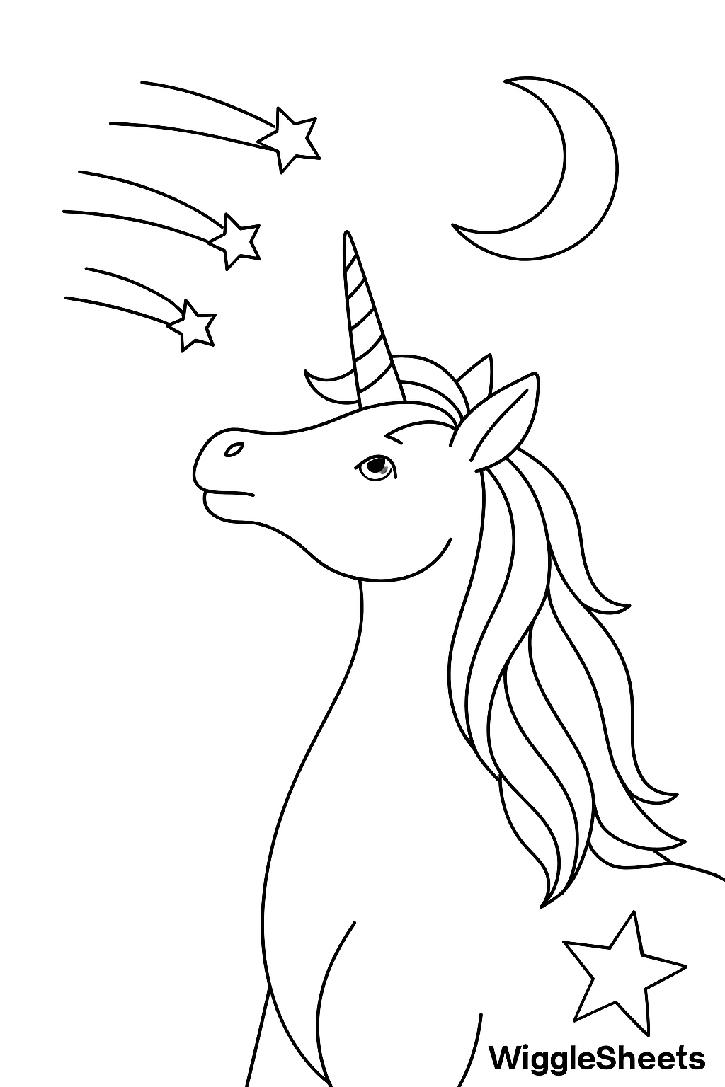 Unicorn Stardust Coloring Page