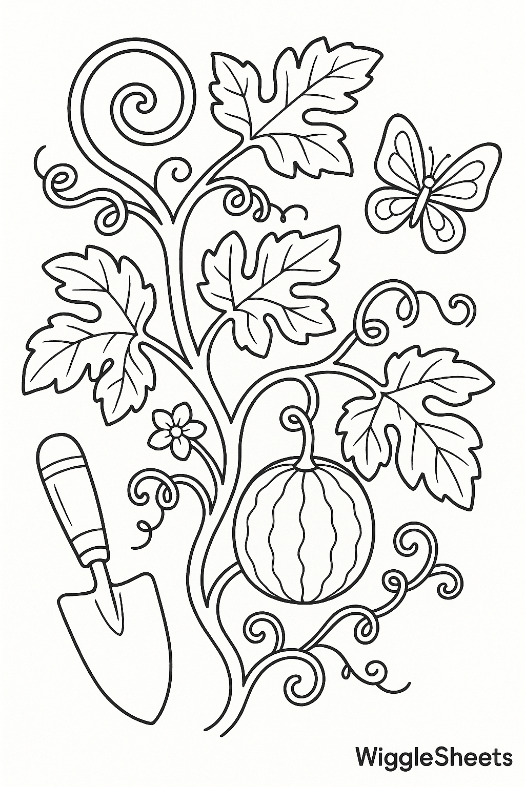 Watermelon Garden Plant Coloring Page