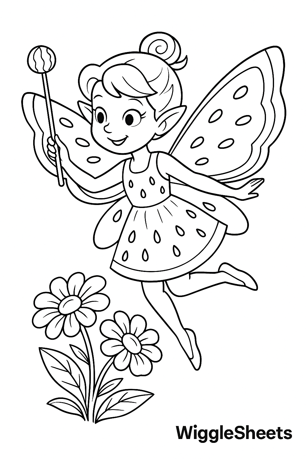 Magical Watermelon Fairy Coloring Page