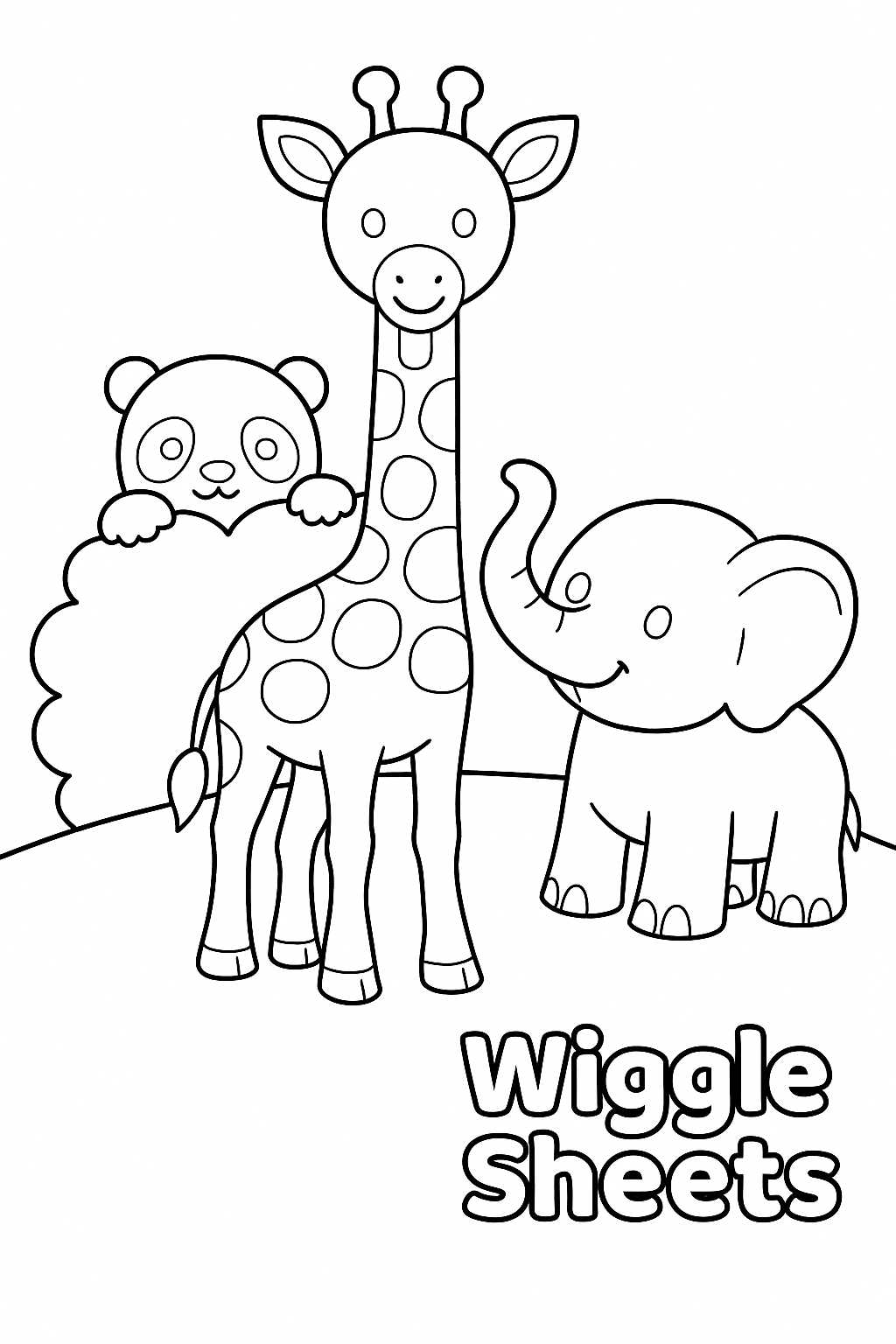 Playful Baby Zoo Animals Coloring Page