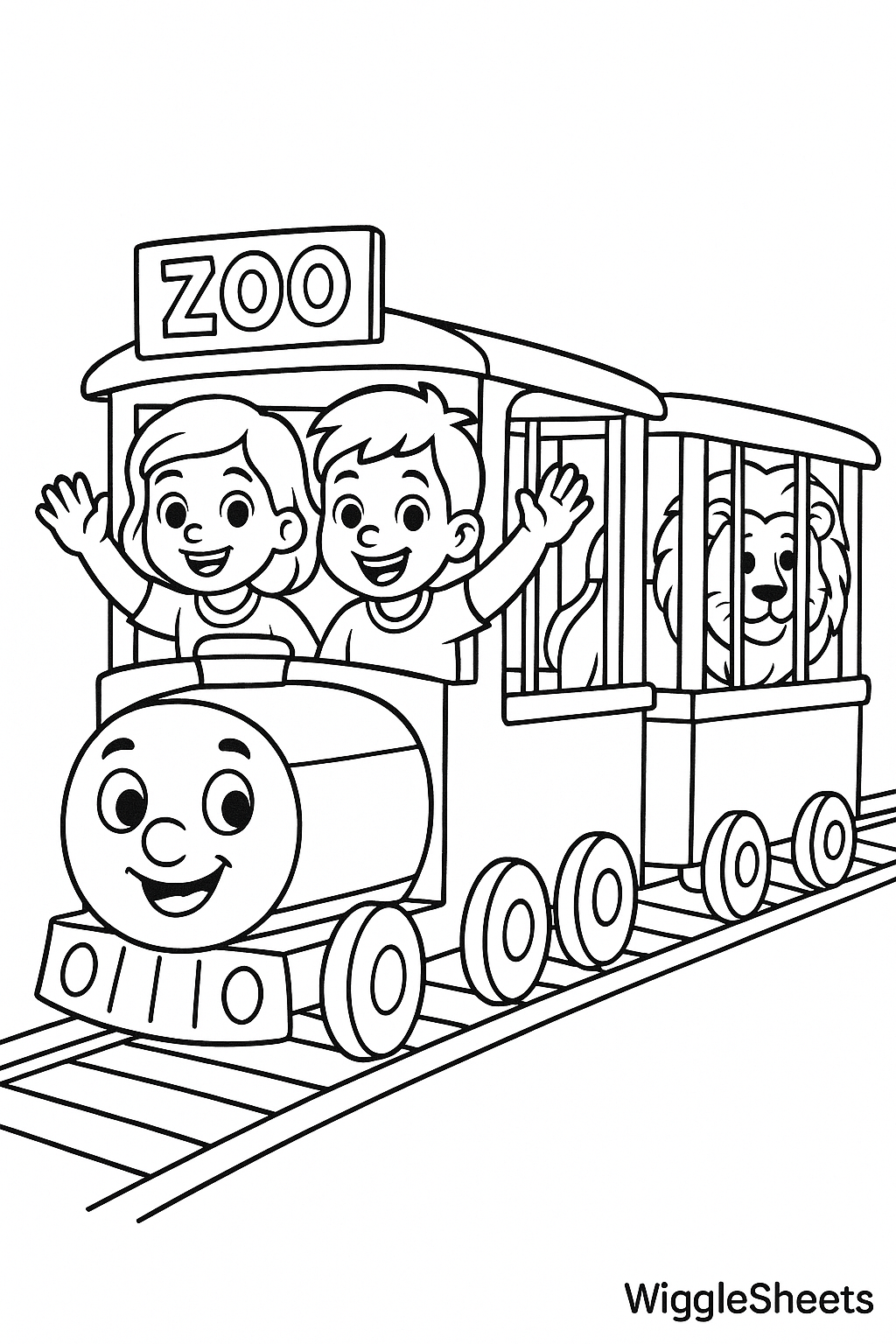 Zoo Train Ride Coloring Page