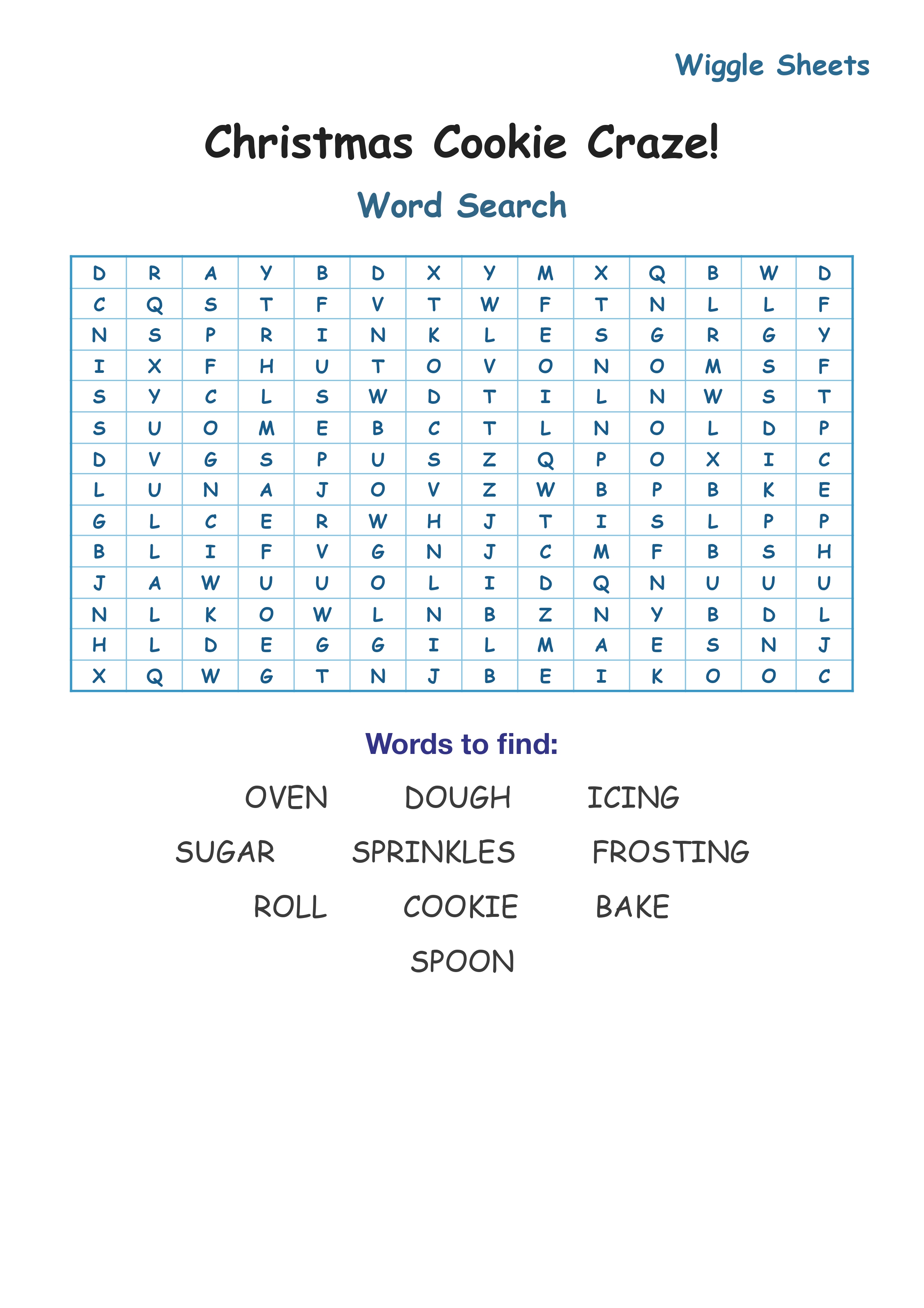 Christmas Cookie Craze! Word Search