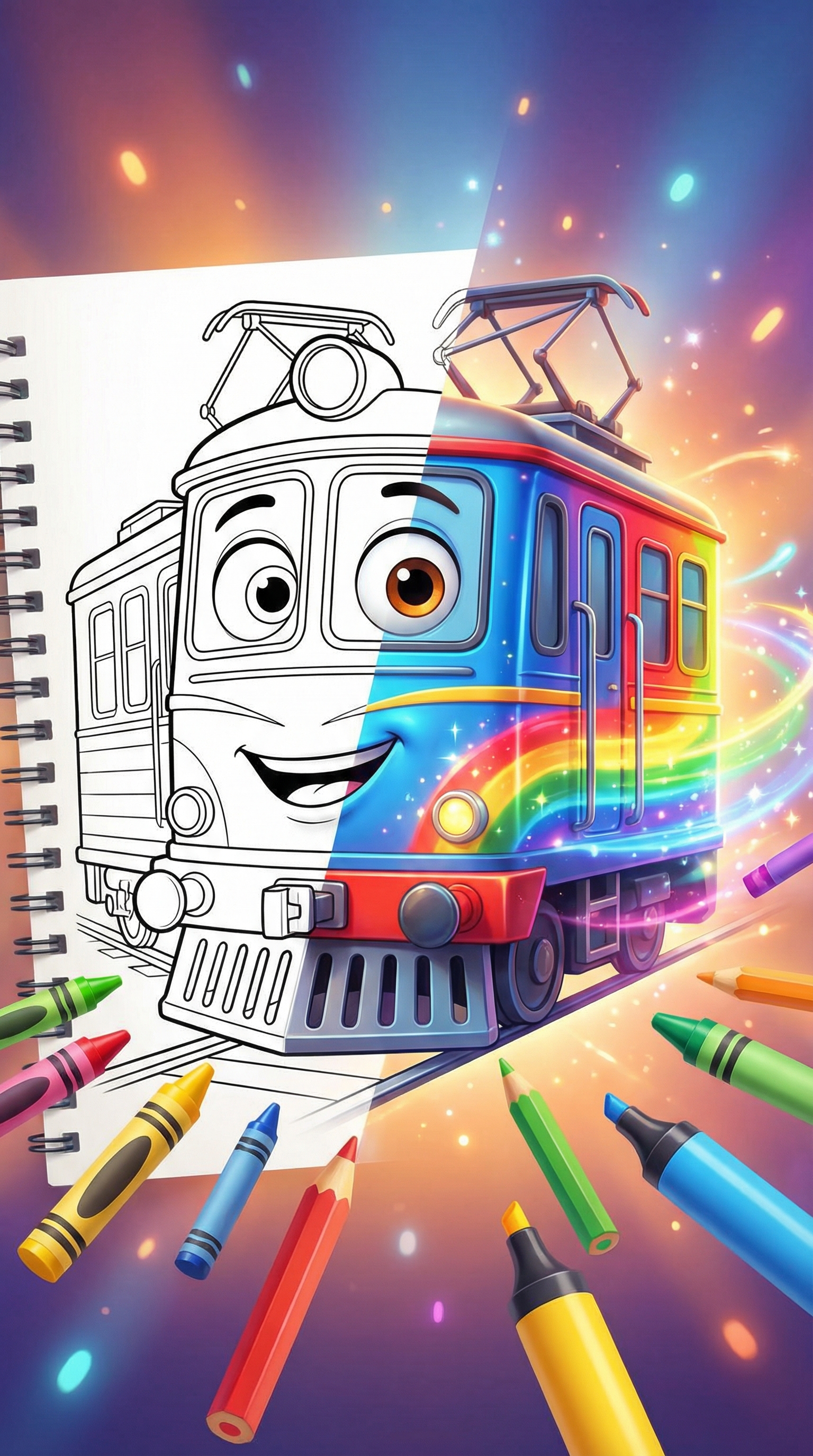 Electric Train Coloring Pages